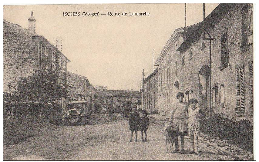 88 ISCHES La Route De LAMARCHE Maisons Animation ENFANTS Chien Automobile - Autres & Non Classés