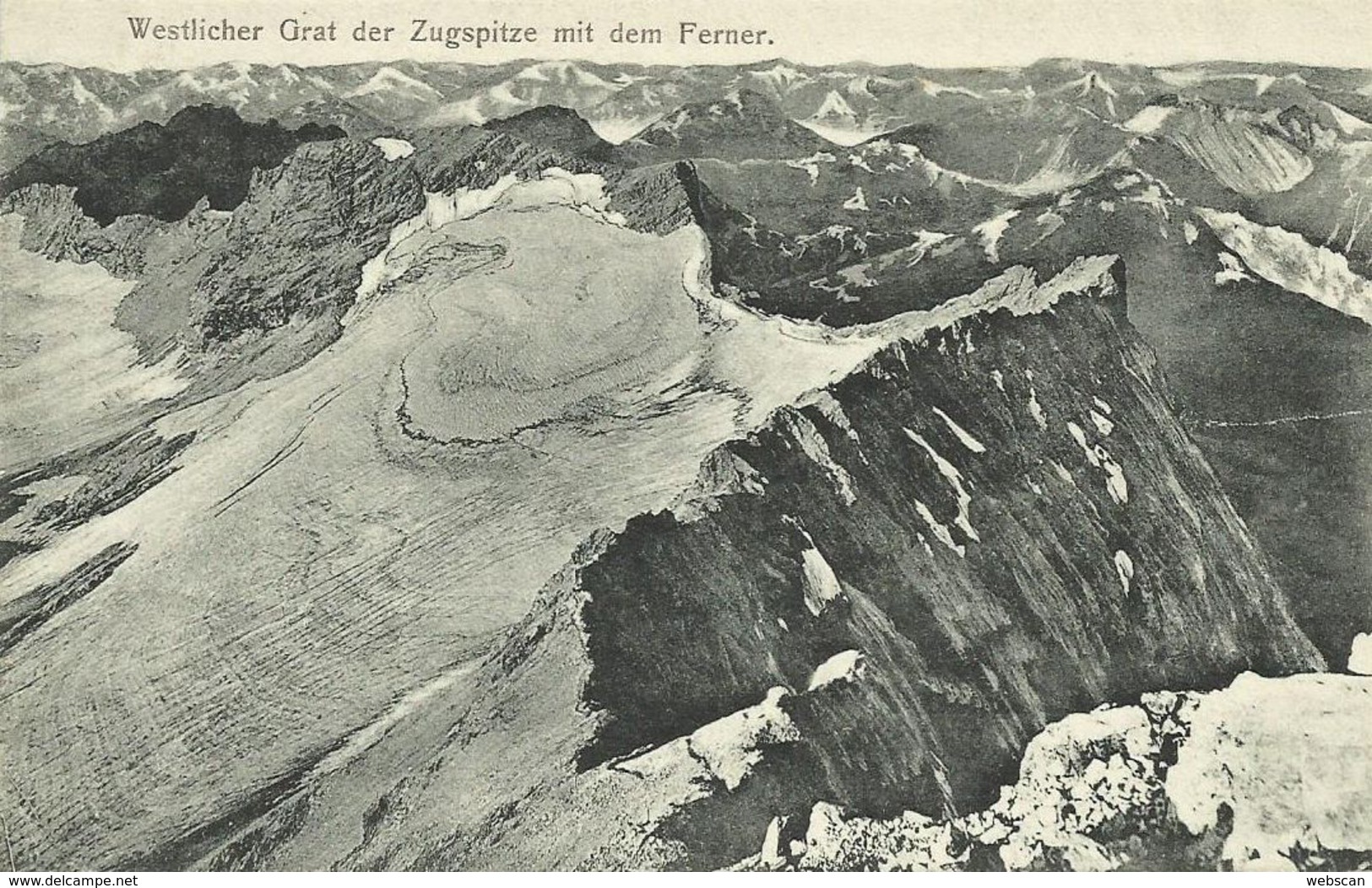 AK Zugspitze Westlicher Grat Ferner Gletscher ~1910 #05 - Zugspitze