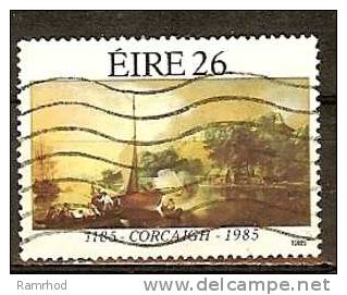 IRELAND 1985 Anniversaries - 26p. - "A Landscape At Tivoli, Cork, With Boats" (Nathaniel Grogan) 800th Anniv Of Cork FU - Gebruikt