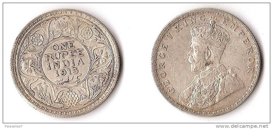 INDE  1  RUPEE 1913  ARGENT - India