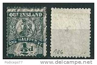 Queensland  1899  Q. Victoria 1/2 P  (Wz Crown-Q)  Mi-Nr.106  Gestempelt / Used - Oblitérés