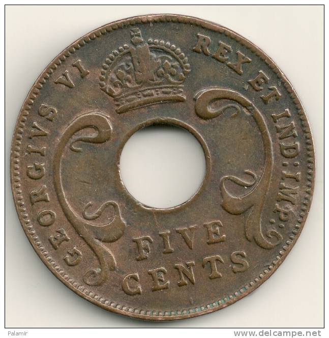 East Africa  5 Cents  KM#25.1  1941 I Thick Flan - Britse Kolonie