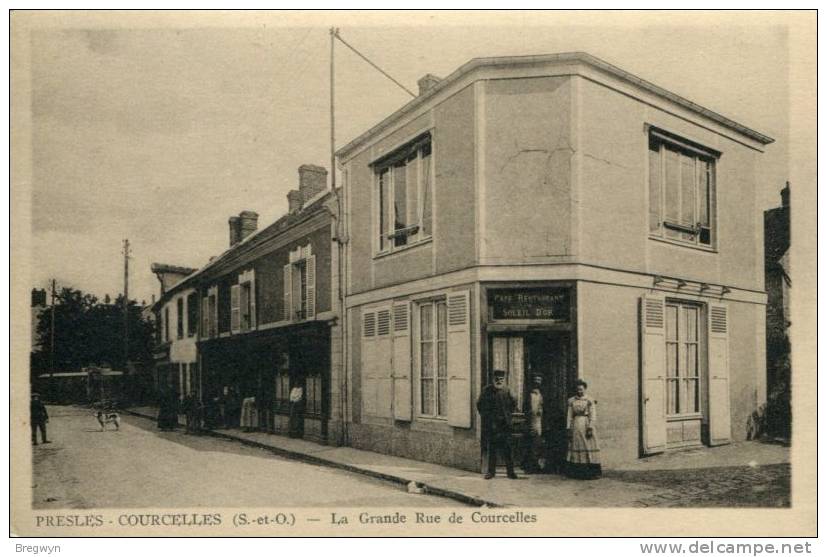 95 - CPA Presles-Courcelles - La Grande Rue De Courcelles (commerces) - Presles