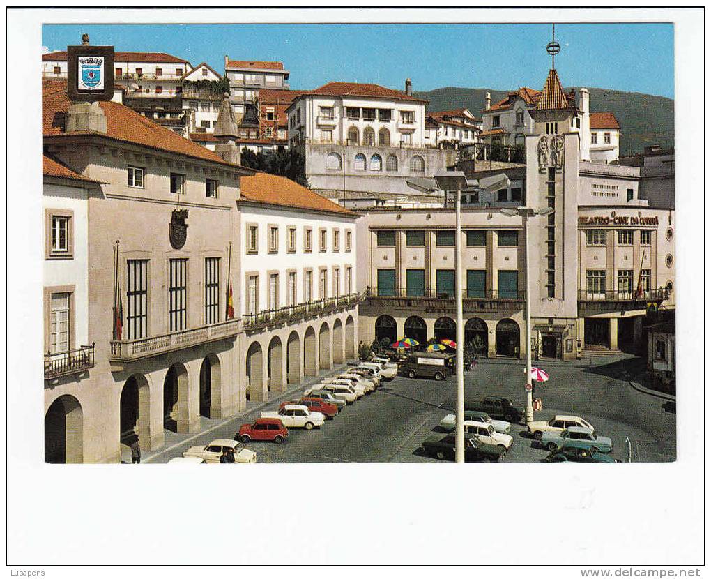 Portugal Cor 12011 – COVILHÃ - PRAÇA DO MUNICIPIO - TEATRO CINE THEATRE THEATER - OLD CARS AUTOMOBILES VOITURES OPEL - Castelo Branco