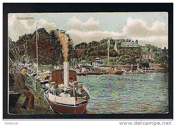 RB 700 -  1906 Postcard Steam Launch At Shepperton River Thames Middlesex - Middlesex