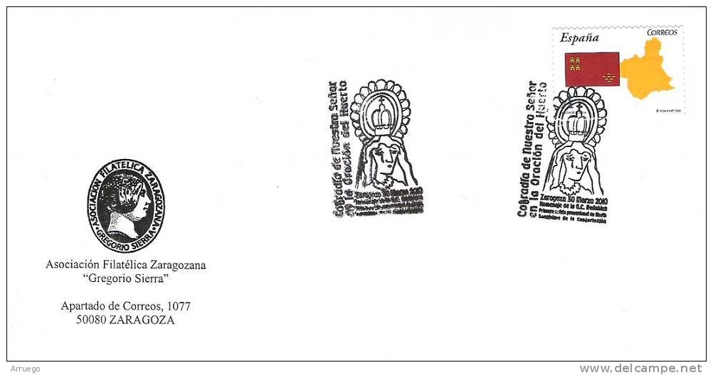 SPAIN. POSTMARK BROTHERHOOD "ORACION EN EL HUERTO". ZARAGOZA 2010 - Cartas & Documentos