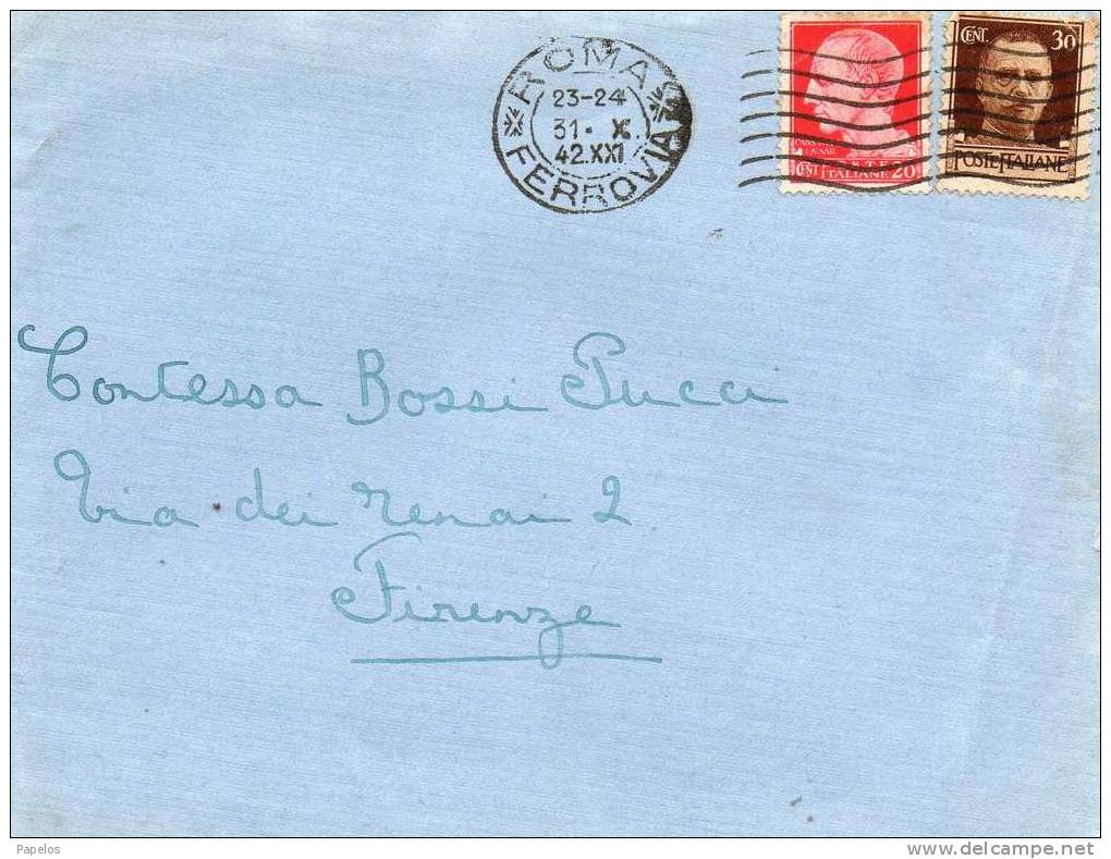 1942  LETTERA  CON ANNULLO  ROMA - Asegurados