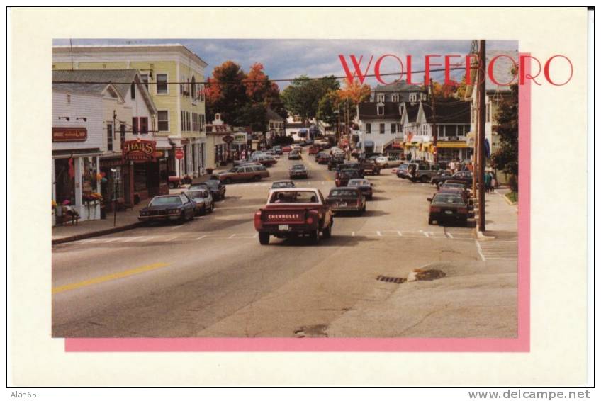 Wolfsboro NH New Hampshire, Street Scene View Of New England Town On Modern Postcard, Auto Pick-up Truck, Shops - Other & Unclassified