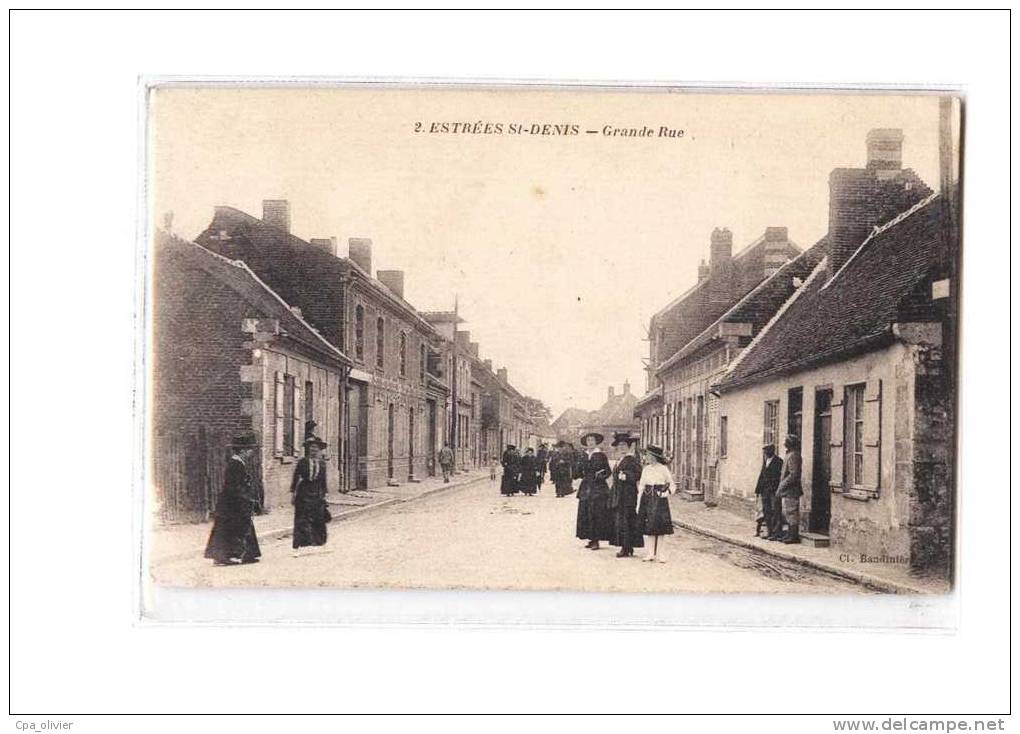 60 ESTREES ST DENIS Grande Rue, Bien Animée, Ed Baudinière 2, 191? - Estrees Saint Denis