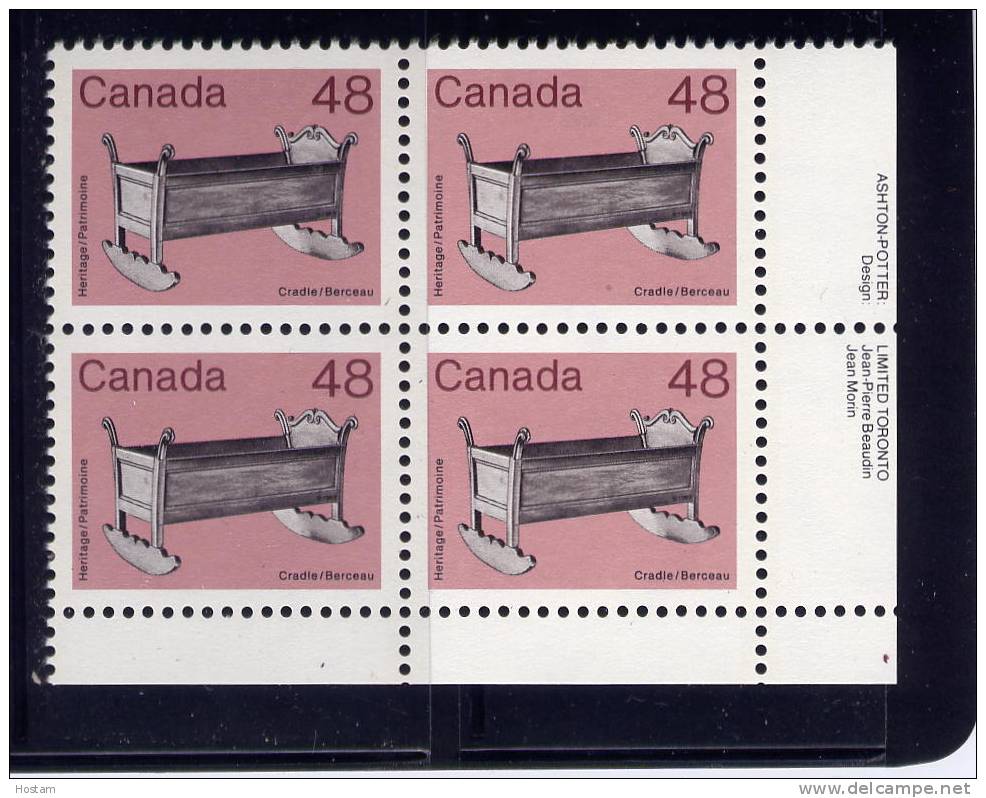 CANADA 1983, # 929, MEDIUM-VALUE ARTIFACT  DEFINITIVES; CRADLE  M NH - Blocs-feuillets