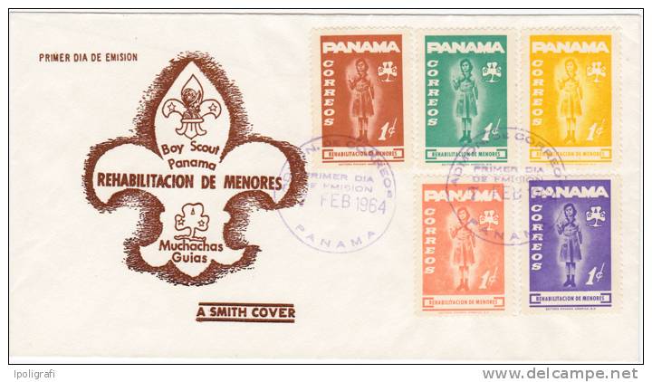 Panama - 1964 - FDC - Tax Stamps, Youth Rehabilitation - Scouts, Boys And Girls - 7-2-64 - Other & Unclassified