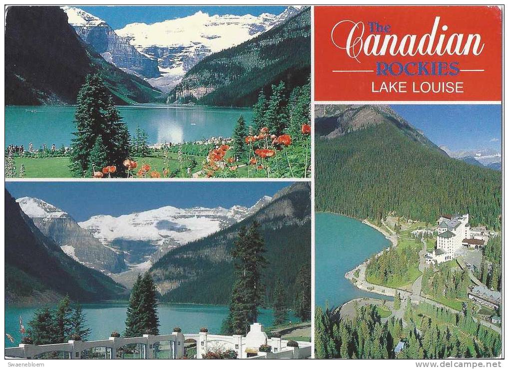 CA.- Banff National Park. Canadian Rockies. Lake Louise, Victoria Glacier And The Chateau Lake Louise. Canada. 2 Scans - Banff