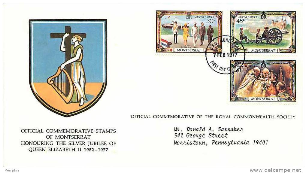 MONSERRAT  Queen Elizabeth II Silver Jubilee  1977  FDC - Montserrat