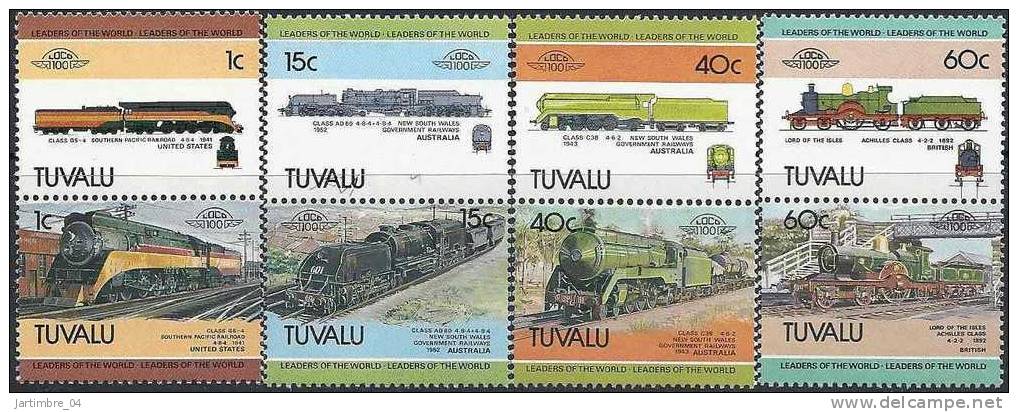 1984 TUVALU 223-30** Trains I - Tuvalu (fr. Elliceinseln)