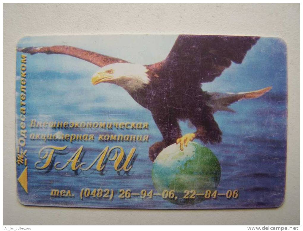 Chip Card Carte Karte From Odessa UKRAINE BIRD EAGLE On Globe Oiseaux Vogel Aigle Adler Gali 1260 TO - Oekraïne