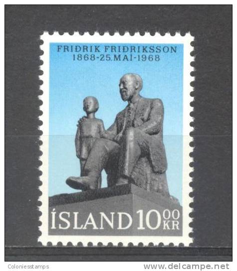 (SA0602) ICELAND, 1968 (100th Aniversary Of The Birth Of Fridrik Fridriksson). Mi # 421. MNH** Stamp - Unused Stamps