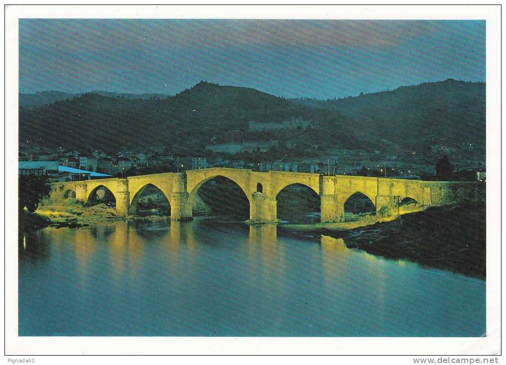 Cp , ESPAGNE , ORENSE , Pont Romain ,  Vue Nocturne - Orense