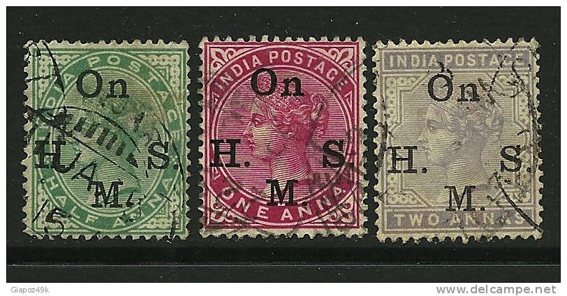 ● INDIA INGLESE - 1900 - SERVIZIO -  N. 36 / 38 Usati, Serie Compl. - Cat. ? €  - Lotto 403 - 1882-1901 Keizerrijk