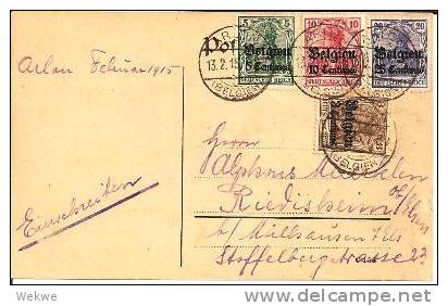 BB076/  BELGIEN - Mischfrankatur Mi.Nr. 1 -  4 (1915) - Sonstige & Ohne Zuordnung