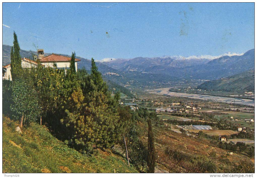 SAINT-LAURENT-DU-VAR - La Vallée Du Var Vue De MONTALEIGNE, Au Fond , Les Alpes Enneigées - Circulée En 1971, 2 Scans - Saint-Laurent-du-Var
