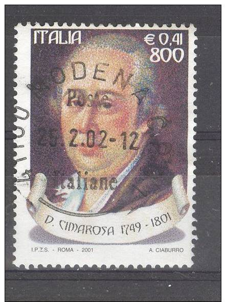 ITALIA ITALY STAMPS 2001 LA LIRICA CIMAROSA SASSONE 2521    USATI  DI QUALITA´ BOLLI NITIDI - 2001-10: Usati