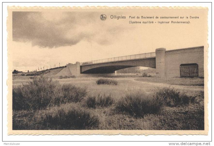 Ollignies - Woelingen (Lessines). Pont Boulevard Contournement Sur La Dendre (système équilibré - Ingénieur Hondermarcq) - Lessines