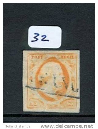 1852 Koning Willem III 15 Cent NVPH 3 * Periode 1852 Nederland Nr. 3 Gebruik (32)  * Pays-Bas * Niederlande * Nummer 3 * - Oblitérés