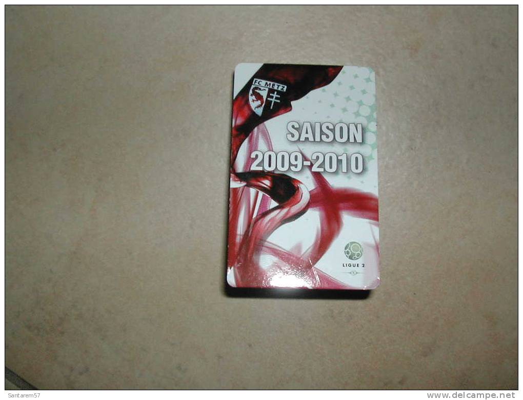 Calendrier De Poche Pocket Calendar CALENDARIO De Bolso Saison 2009 2010 Rencontres Ligue 2 FC METZ FRANCE - Apparel, Souvenirs & Other
