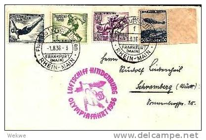 Oy111/ Zeppelin Olympiafahrt 1. 8.1936 - Briefe U. Dokumente