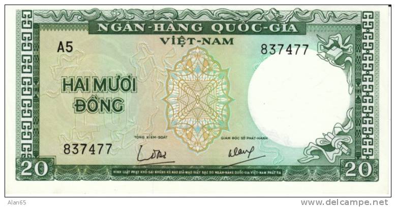 South Vietnam #16, 20 Dong 1964 Banknote Currency - Viêt-Nam