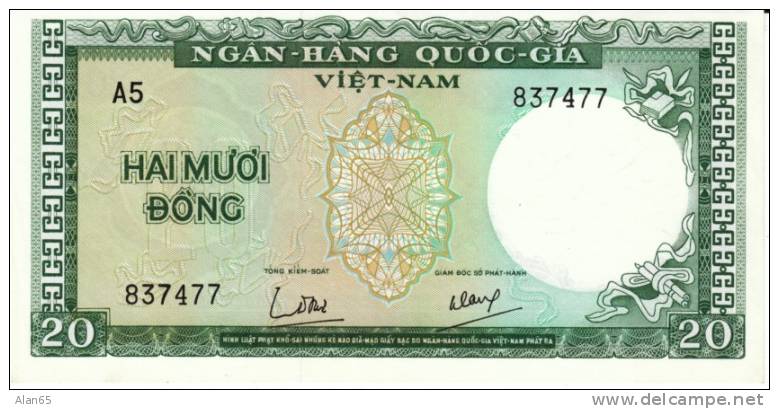 South Vietnam #16, 20 Dong 1964 Banknote Currency - Vietnam