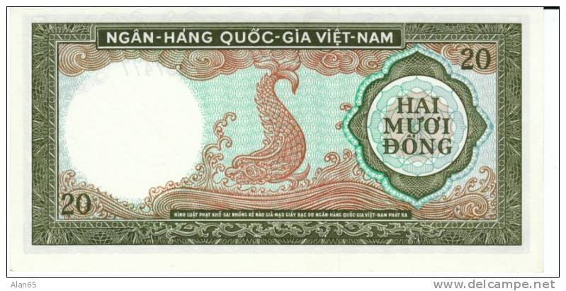 South Vietnam #16, 20 Dong 1964 Banknote Currency - Viêt-Nam