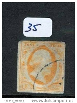 1852 Koning Willem III 15 Cent NVPH 3 * Periode 1852 Nederland Nr. 3 Gebruikt (35)  Pays-Bas * Niederlande * Nummer 3 * - Oblitérés