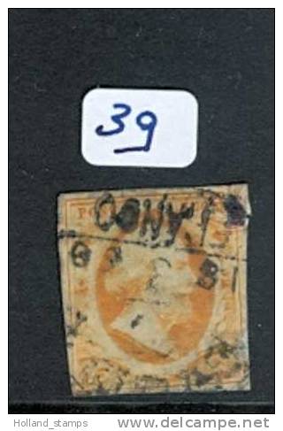 1852 Koning Willem III 15 Cent NVPH 3 * Periode 1852 Nederland Nr. 3 Gebruikt (39)  Pays-Bas * Niederlande * Nummer 3 * - Gebruikt