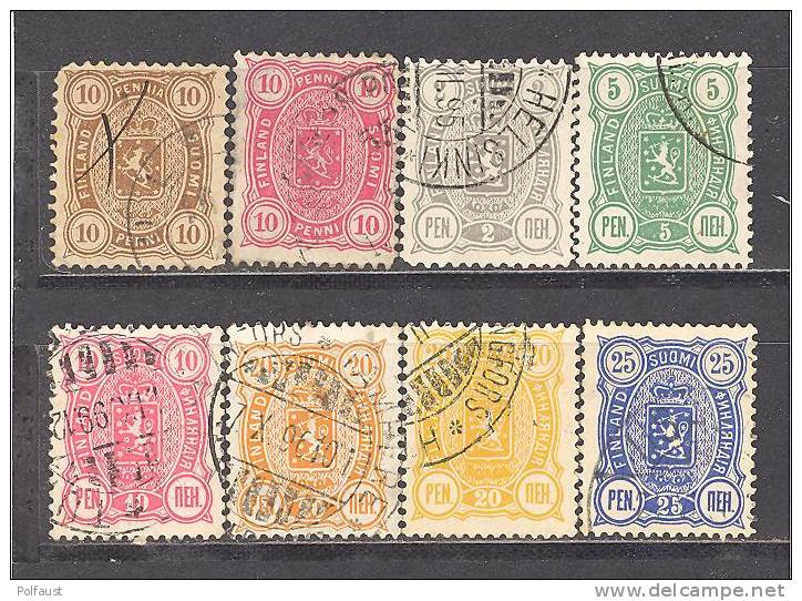 FINLANDIA-SUOMI FINLAND: 1875/895 8 VALORI USATI 80 EURO (394i) - Used Stamps