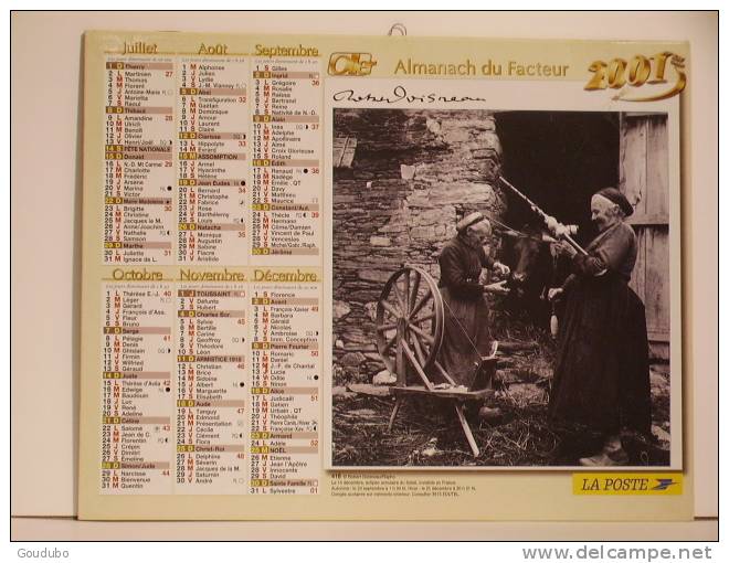 Almanach PTT 2001-ED Oller-Haute Garonne 31.ROBERT DOISNEAU. - Petit Format : 2001-...