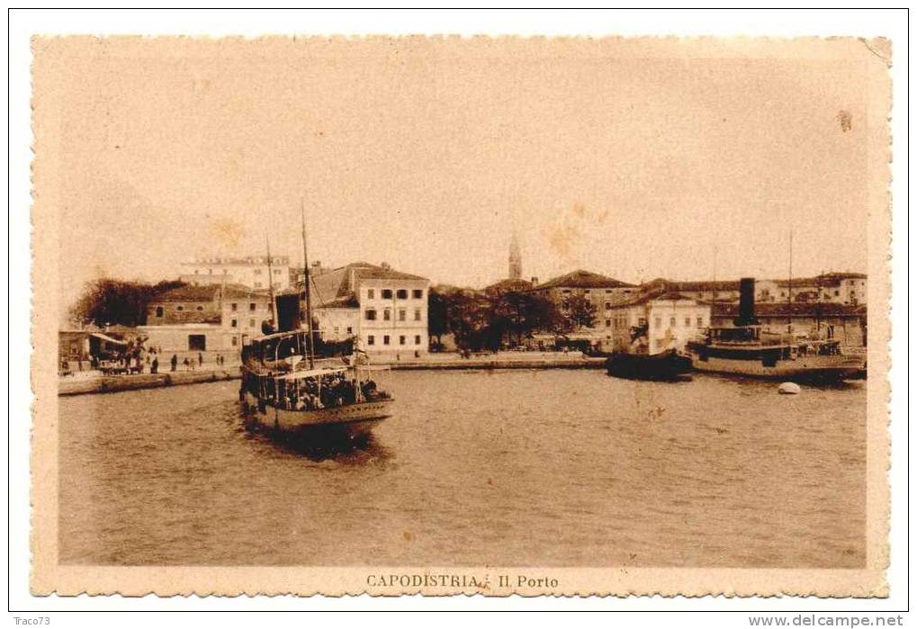 CAPODISTRIA  /   IL Porto  -  Viaggiata 18.4.1927 - Michetti Cent. 20 Isolato - Marcofilie