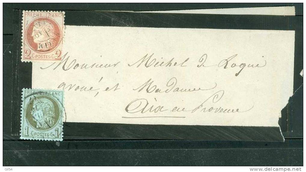 Affranchissement à 3 Centimes Sur Bande Imprimé Maury Céres N° 50 + N°51 En Juin 1853  Aa11917 - Postal Rates