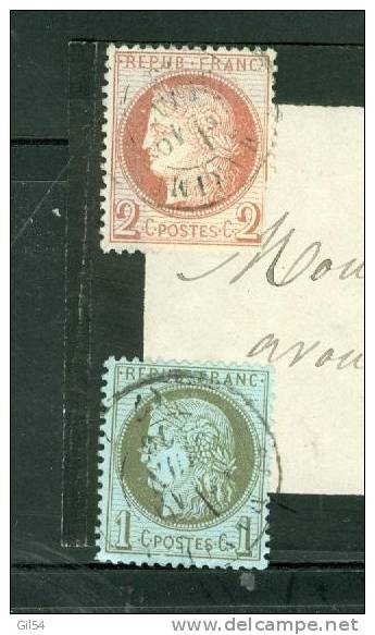 Affranchissement à 3 Centimes Sur Bande Imprimé Maury Céres N° 50 + N°51 En Juin 1853  Aa11917 - Postal Rates