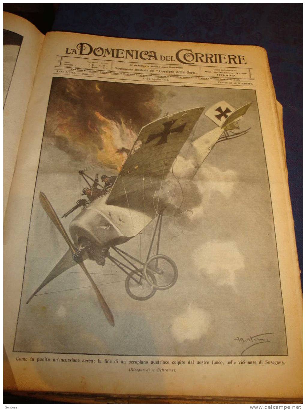 LA DOMENICA DEL CORRIERE  ANNO 1916 (Annata Completa Rilegata Dal N°3 Al N°53) - Alte Bücher