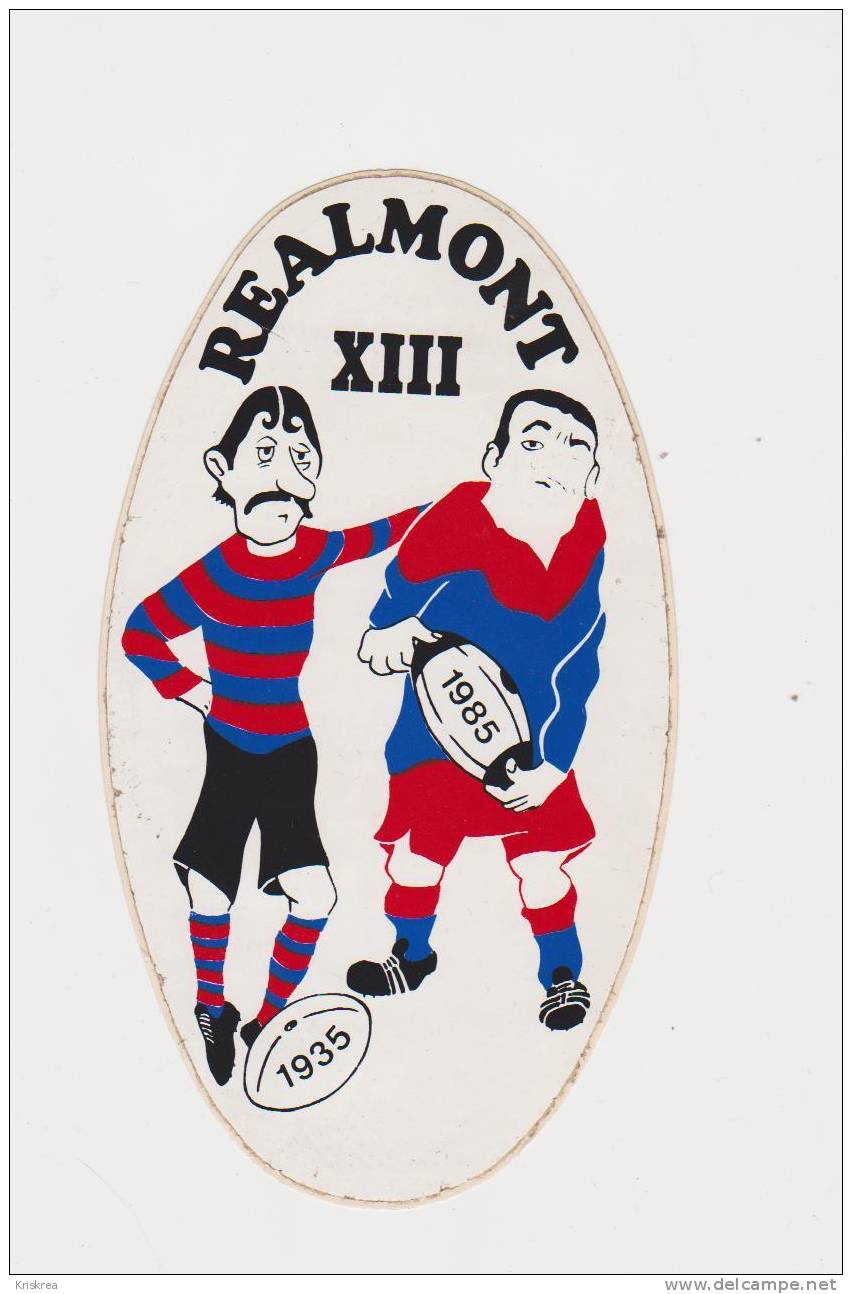 AUTOCOLLANTS RUGBY A XIII REALMONT  1935/1985 - Rugby