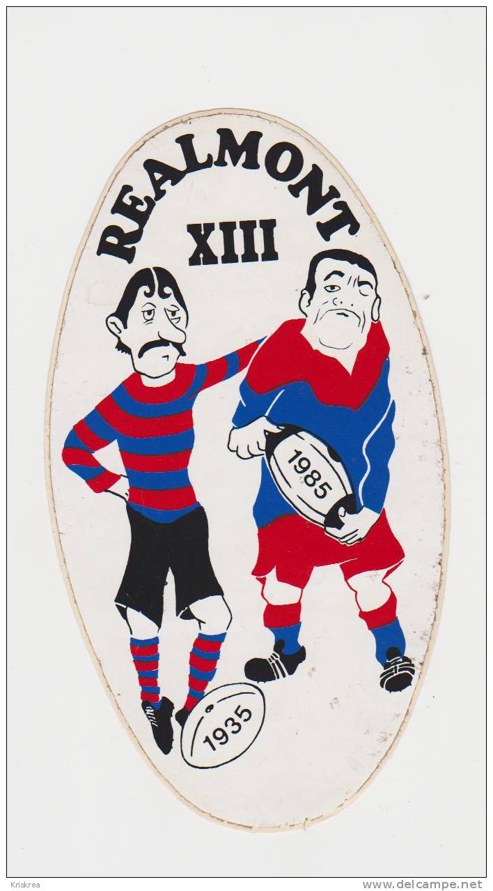 AUTOCOLLANTS RUGBY A XIII REALMONT  1935/1985 - Rugby