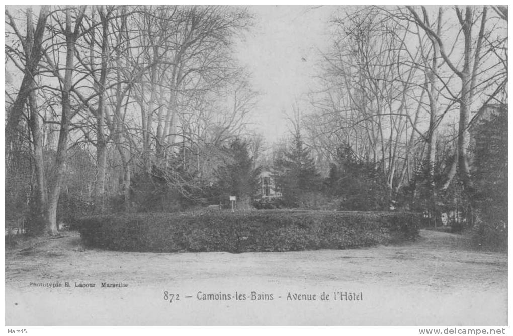 MARSEILLE,Camoins Les Bains, Avenue De L´Hotel,phototypie E. Lacour N°872,cpa Banlieu De Marseille,rare - Saint Marcel, La Barasse, Saintt Menet