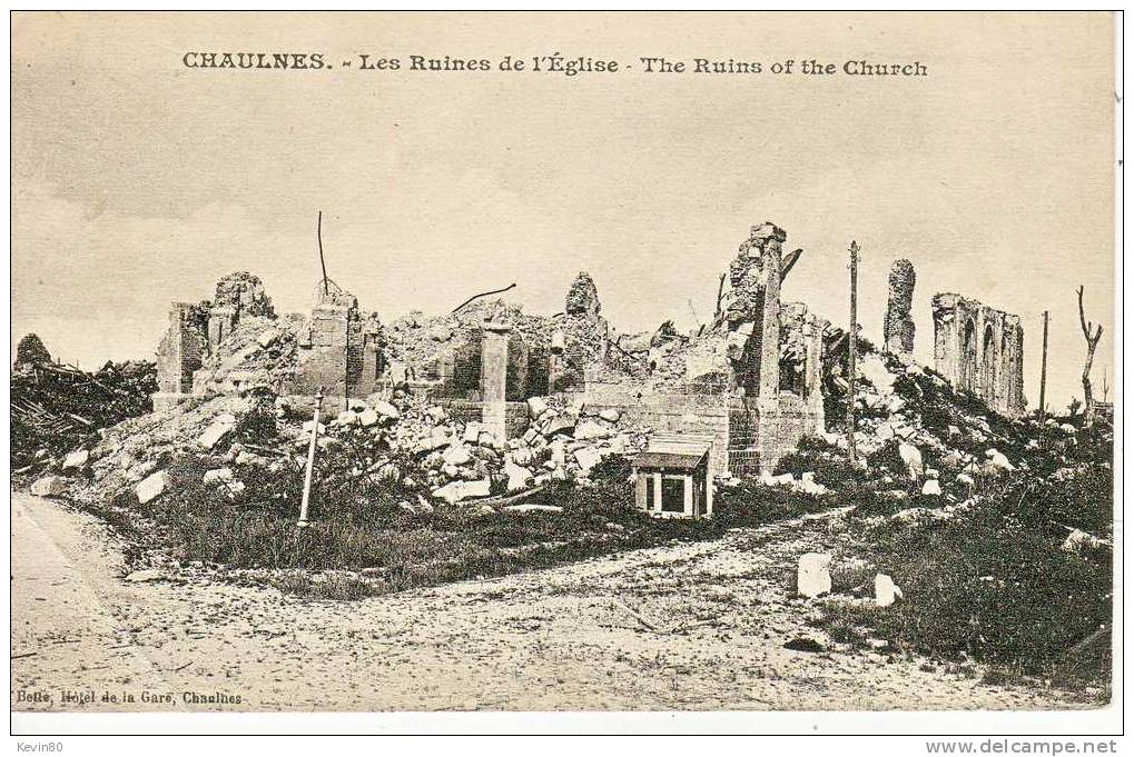 80 CHAULNES Les Ruines De L'Eglise - Chaulnes