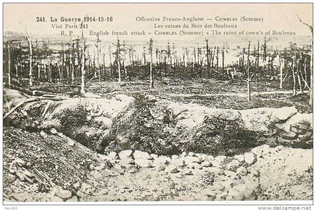 80 COMBLES Offensive Franco Anglaise Les Ruines Du Bois Des Bouleaux - Combles