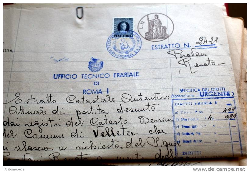 ITALIA 1946 - MARCA DA BOLLO SU  DOCUMENTO ORIGINALE - Fiscale Zegels