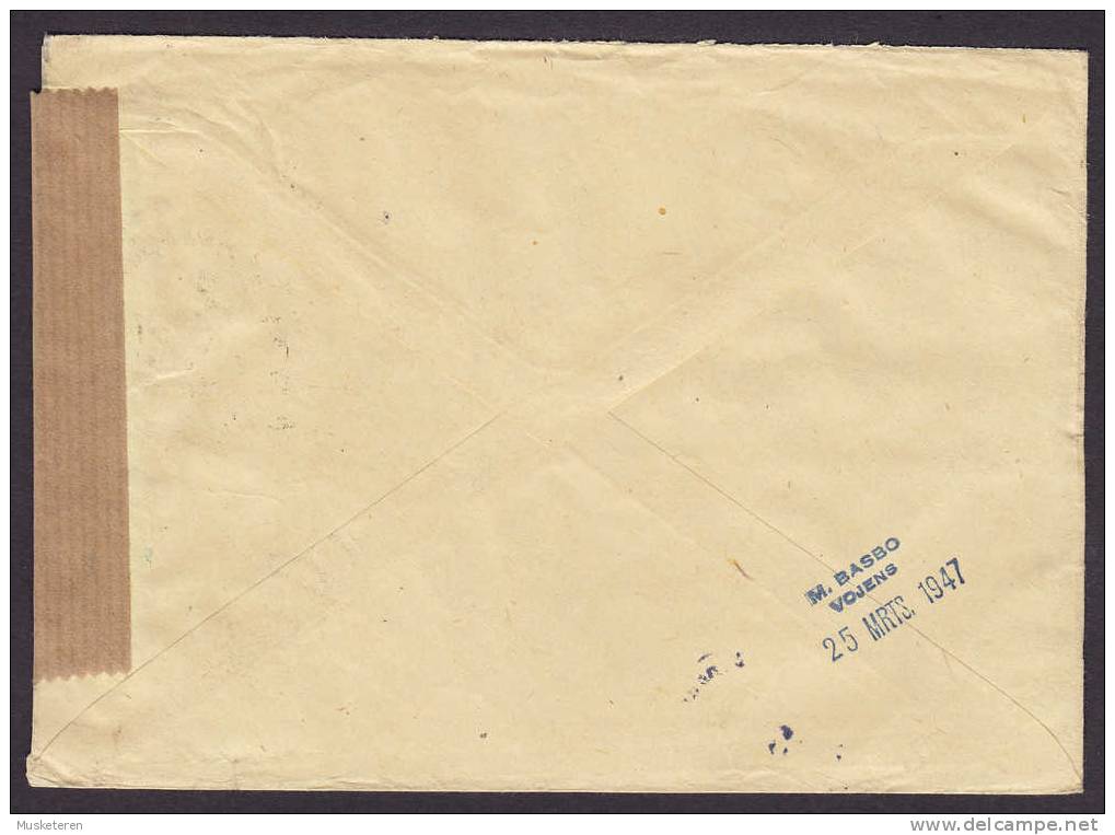 Austria Mit Flugpost Par Avion Label WIEN 1947 Cover To Vojens Denmark Hl. Stephan & 60 G Landschaft Zensur Censor !! - Other & Unclassified