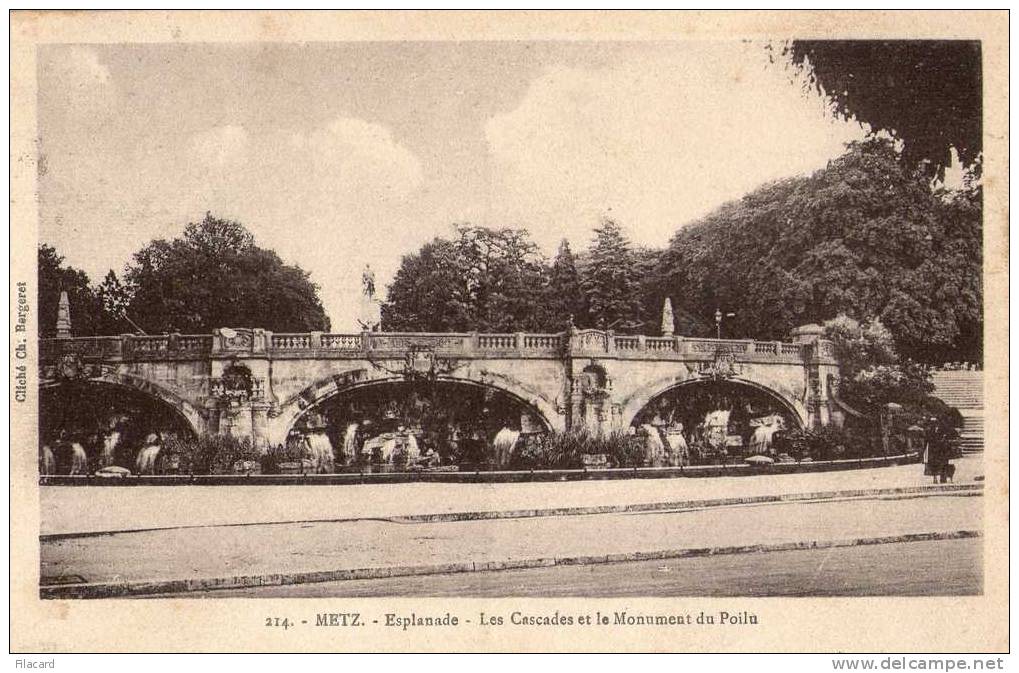 14799    Francia,  Metz,   Esplanade,   Les  Cascades Et Le  Monument  Du  Poilu,  VGSB  1924 - Lorraine