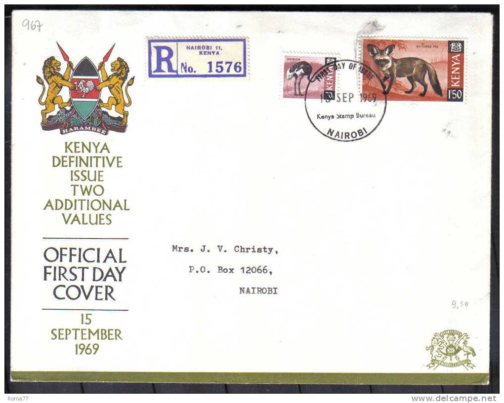 VER967 - KENYA ,  Ordinaria Yvert N. 20/33 Su Due FDC - Kenya (1963-...)