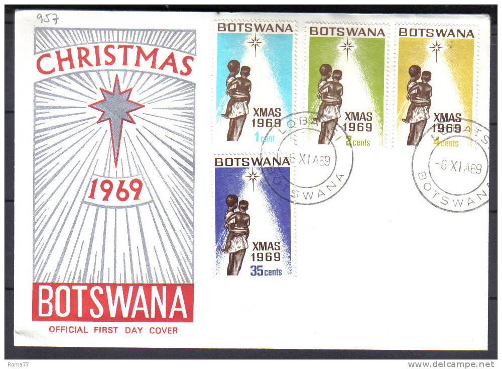 VER957 - BOTSWANA 1969, Serie 206/209 Su FDC . Natale / Christmas - Botswana (1966-...)